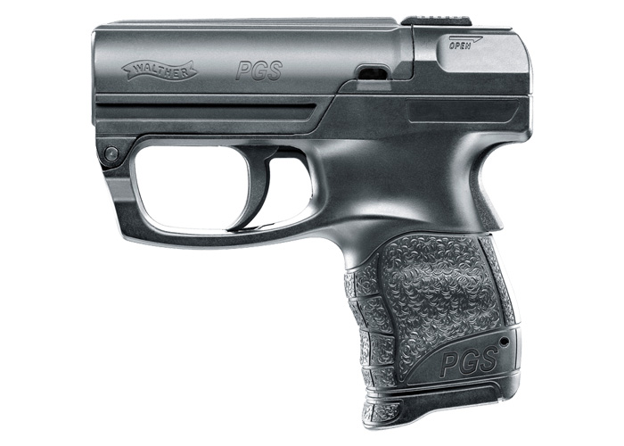 Pistolet anti-agression professionnel noir et orange Umarex P2P PGS, avec  lampe de poche aveuglante