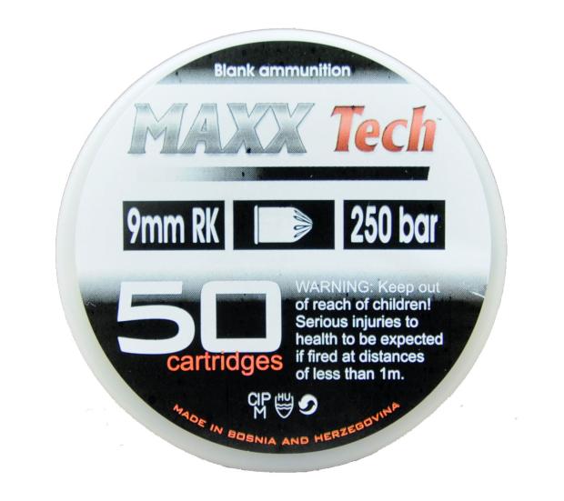 Cartucho detonador MaxxTech en calibre 9mm RK para revólver
